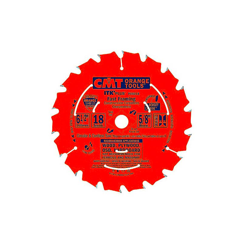CMT ORANGE TOOLS 6-1/2in x 18T ITK Plus Fast Framing Saw Blade