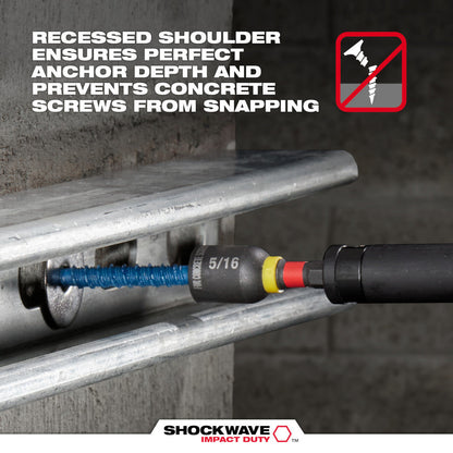Milwaukee SHOCKWAVE 48-20-9097 7pc SHOCKWAVE Impact Duty Carbide Hammer Drill Bit Concrete Screw Install Set