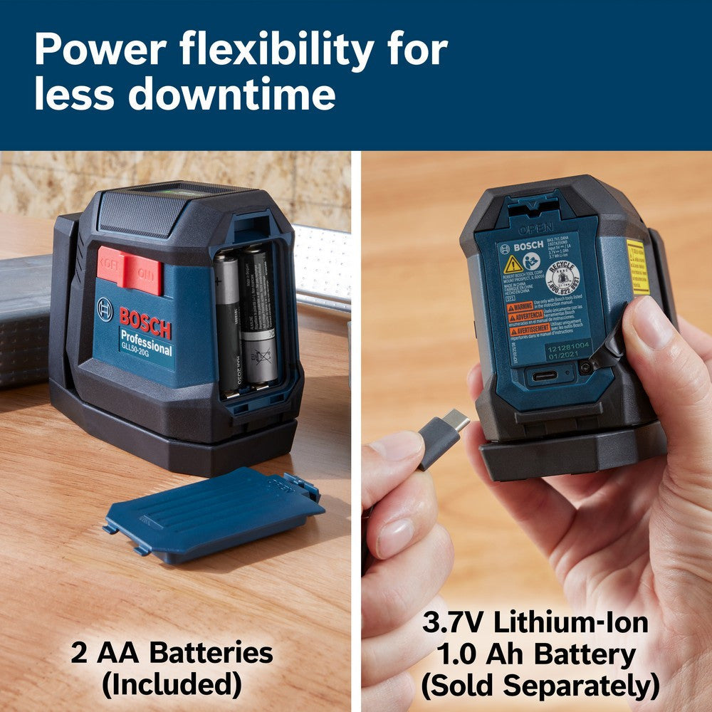 Bosch GLL50-20G Green-Beam Self-Leveling 65 ft. Cross-Line Laser