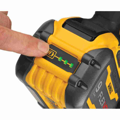DeWalt DCB609-2 20V / 60V MAX FLEXVOLT 9.0 Ah Li-Ion Batteries - 2pk showing the three LED battery gauge