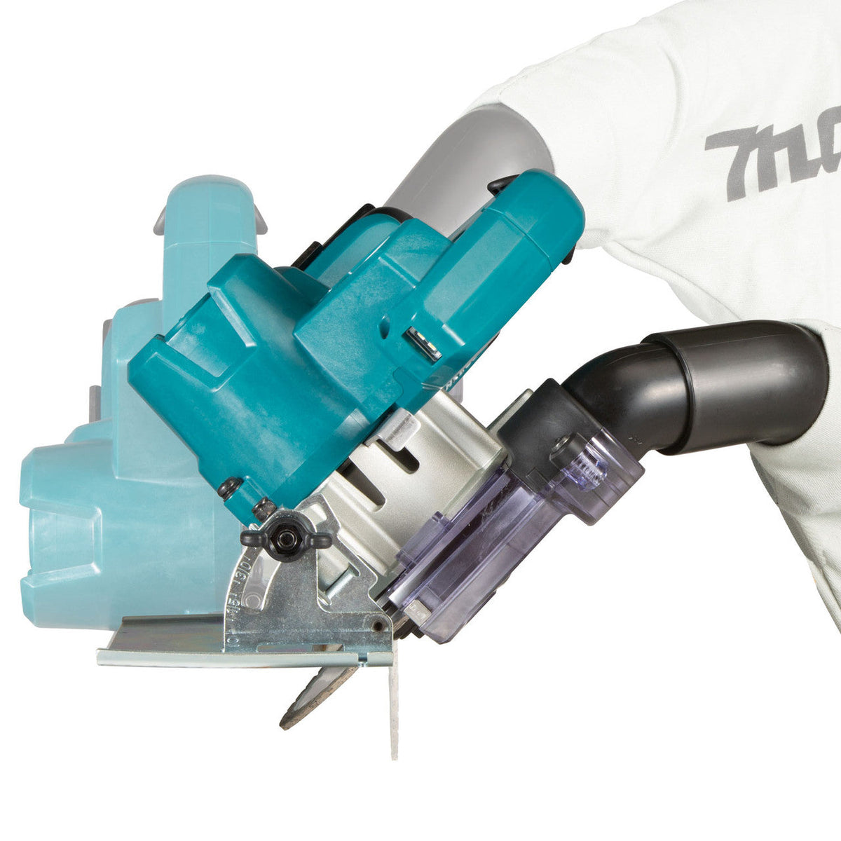 Makita DCC500ZX1 18V LXT Cordless Brushless 5 inch Wet/Dry Masonry Saw (Tool Only) showing bevel capability of the saw