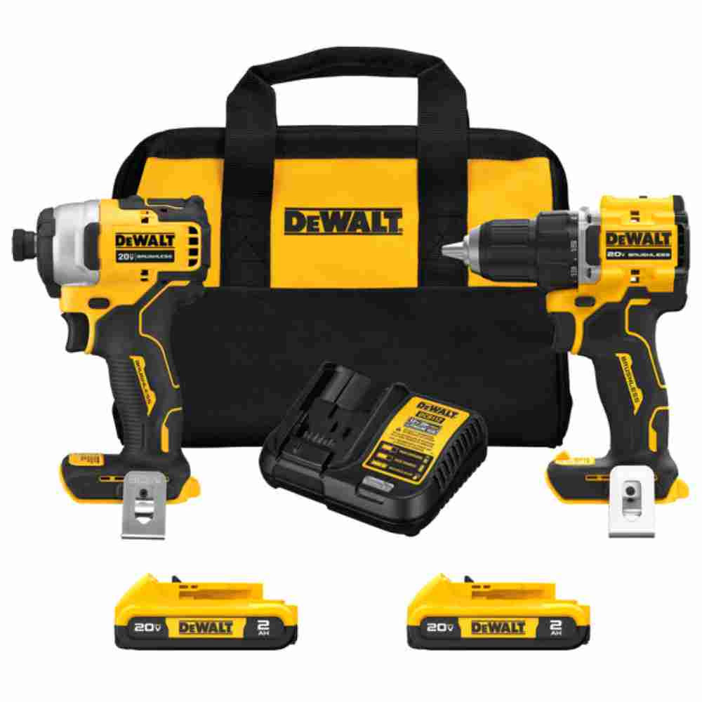 DeWalt DCK225D2 20V MAX ATOMIC 2-Tool Compact Cordless Brushless 1/2 inch Drill Driver  and 1/4 inch Impact Driver Combo Kit