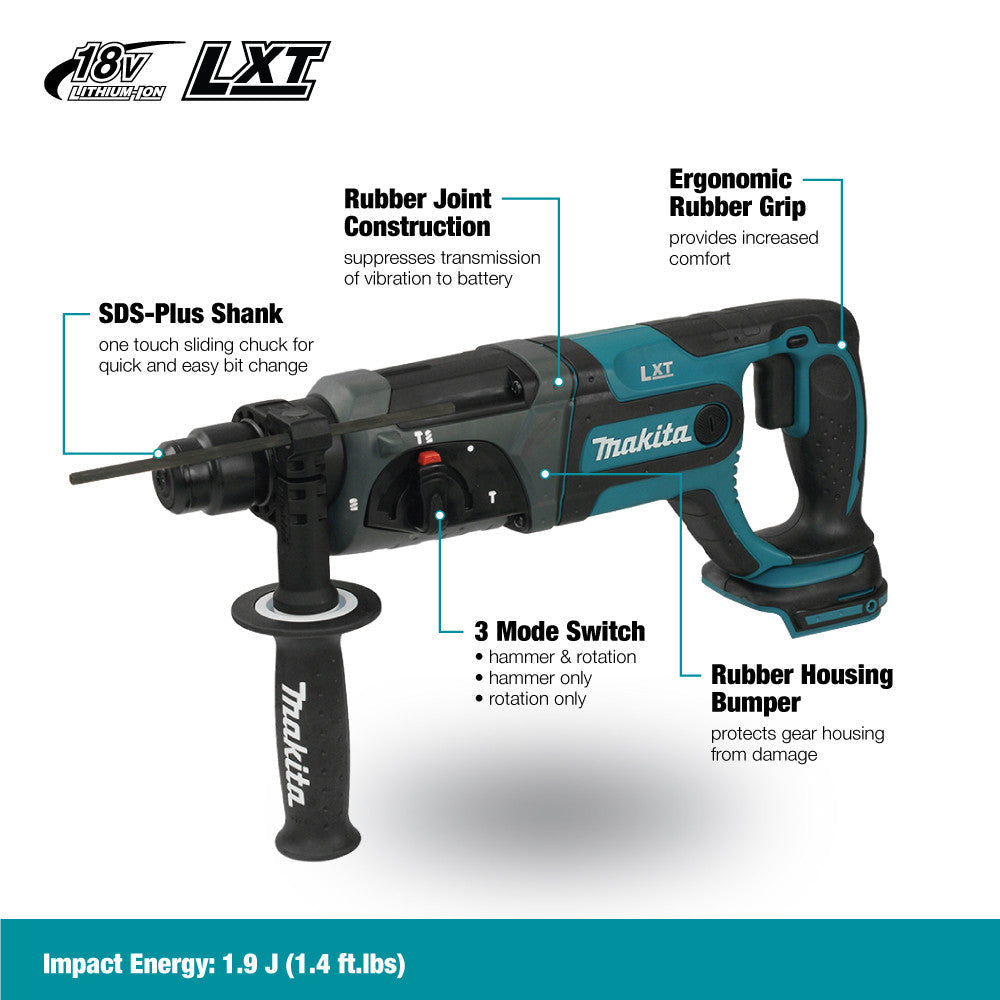 Makita DHR241Z 18V 15/16 Inch Cordless Rotary Hammer Drill (Tool Only)