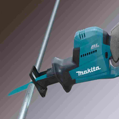 Makita DJR189Z 18V LXT Cordless Brushless Reciprocating Saw  (Tool Only) showing front have while cutting (Tool Only)