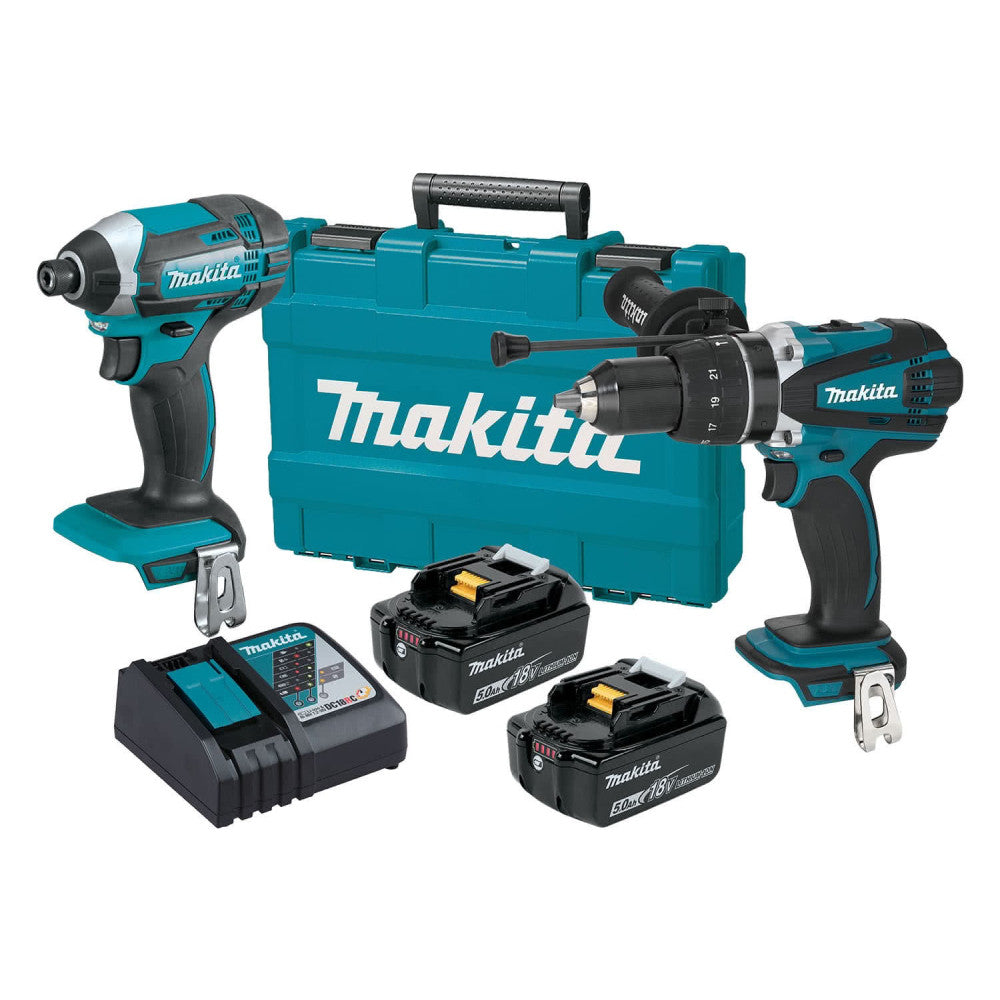 Makita DLX2145MX 18V 1/2 inch Hammer Drill and 1/4 inch Impact Driver Kit