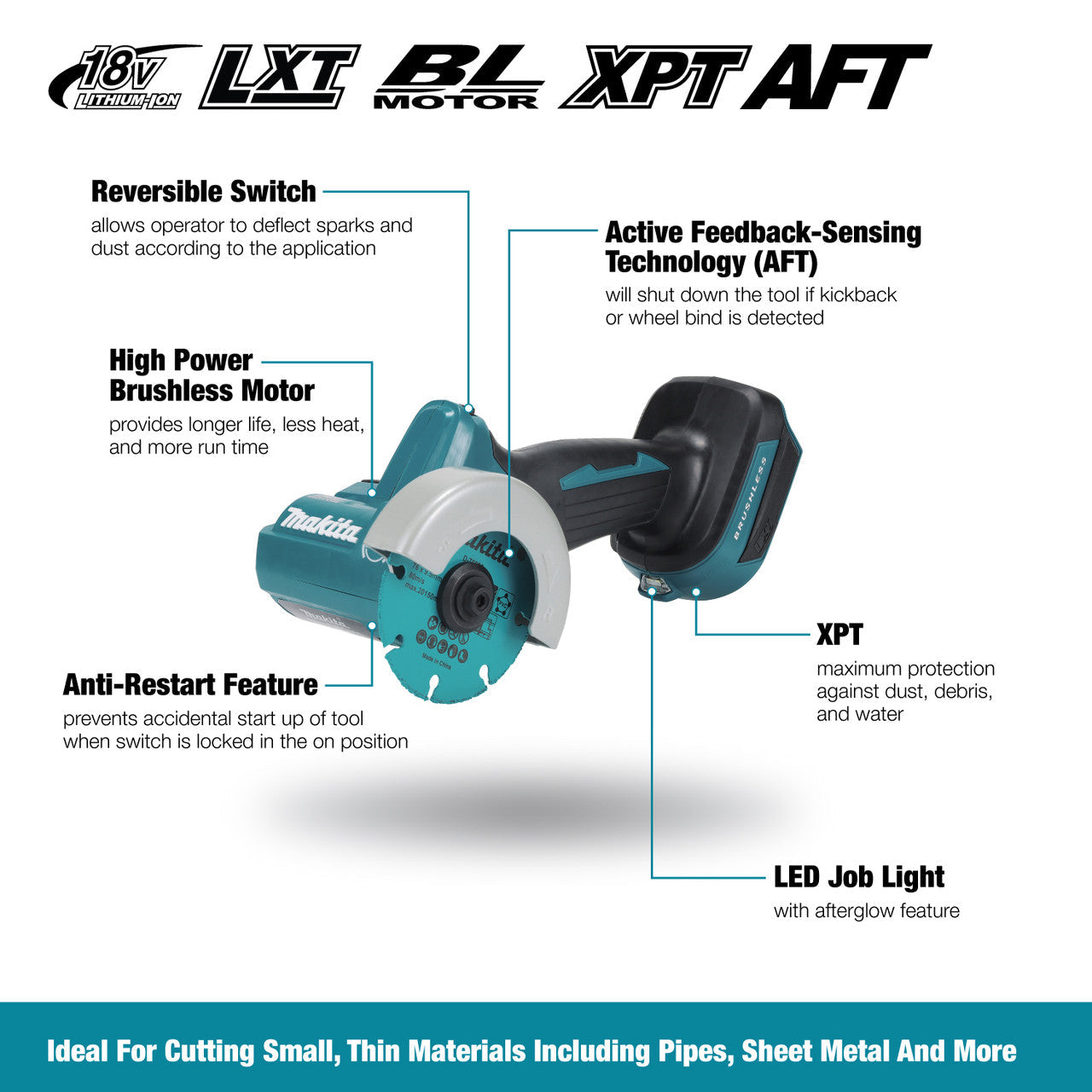 Makita DMC300Z 18V LXT Cordless Brushless 3 Inch Compact Cut-Off Tool (Tool Only)