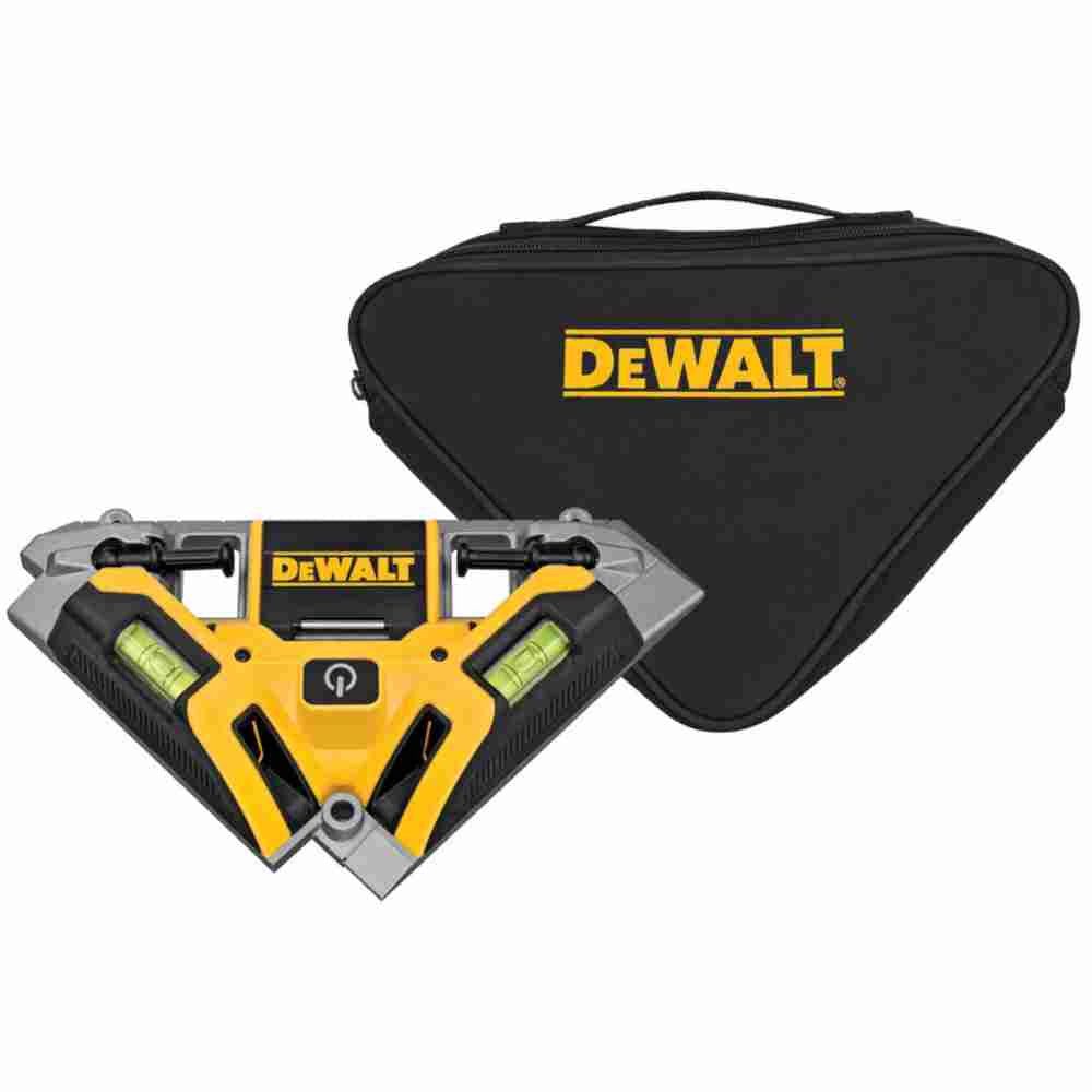 DeWalt DW0802 33' Laser Square showing with protective tool pouch