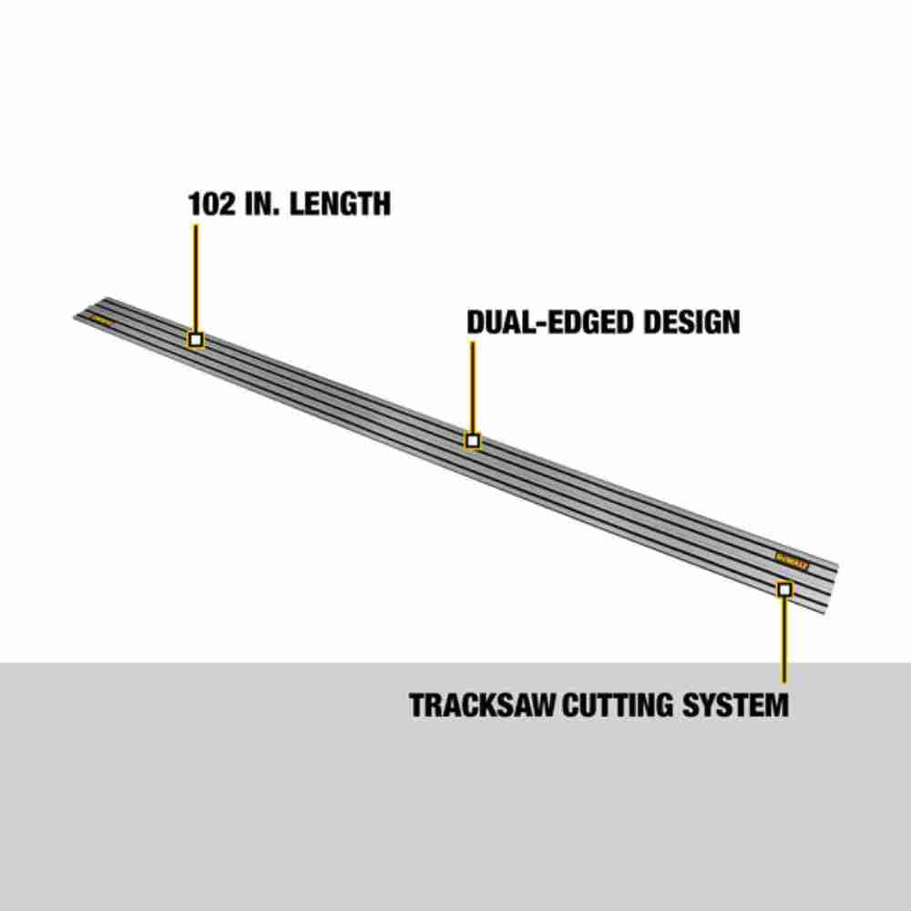 DeWalt DWS5023 102 inch TrackSaw Track showing features of the track