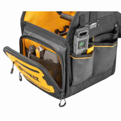 DeWalt DWST560105 11 inch Electrician Tote showing tools in front and side pocket (Tools sold separately)