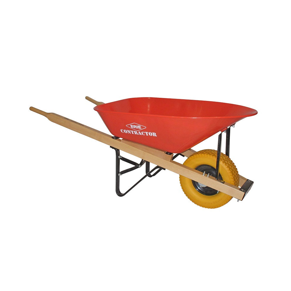 Erie EasyPour 6 cu/ft Contractor Wheelbarrow with Big Flat Free Tire