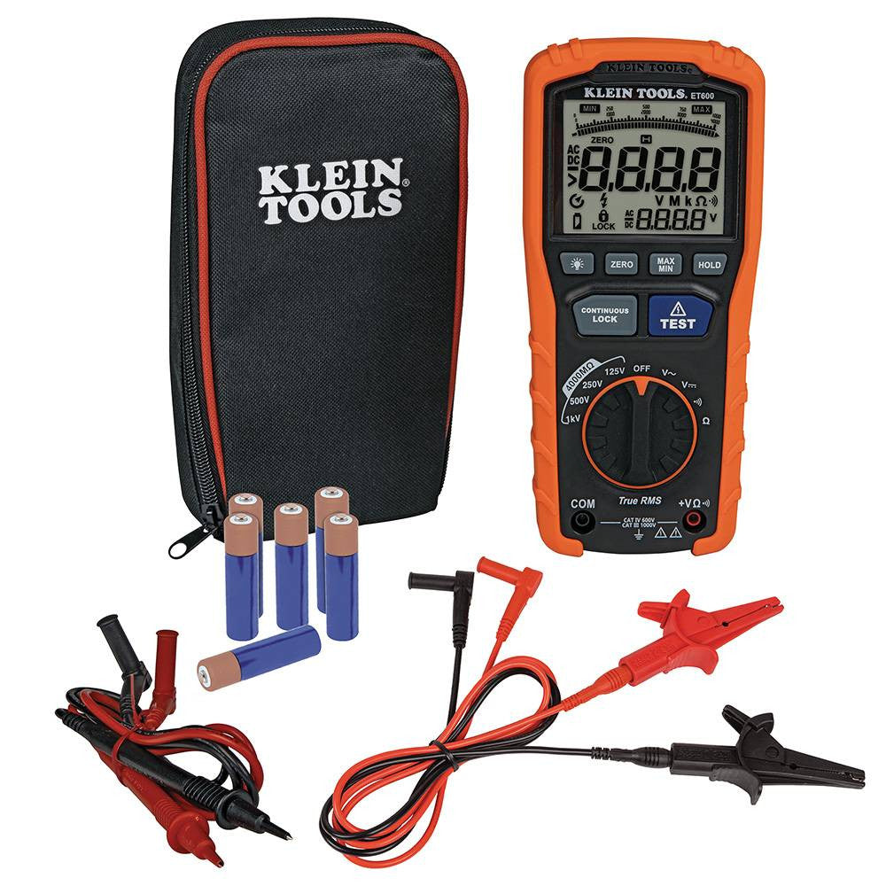 Klein Tools ET600 Digital Insulation Resistance Tester Multimeter