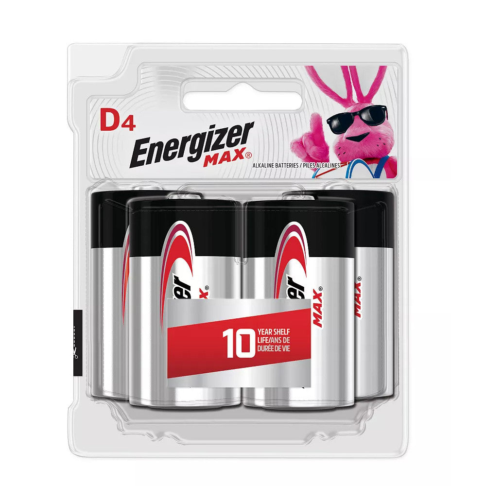 Energizer E95BP-4 MAX Alkaline D Batteries - 4pk