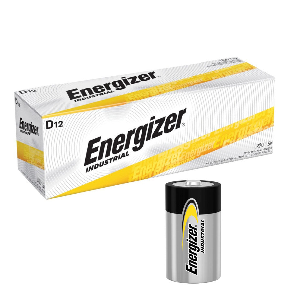 Energizer EN95 Industrial Alkaline D Batteries - 12pk