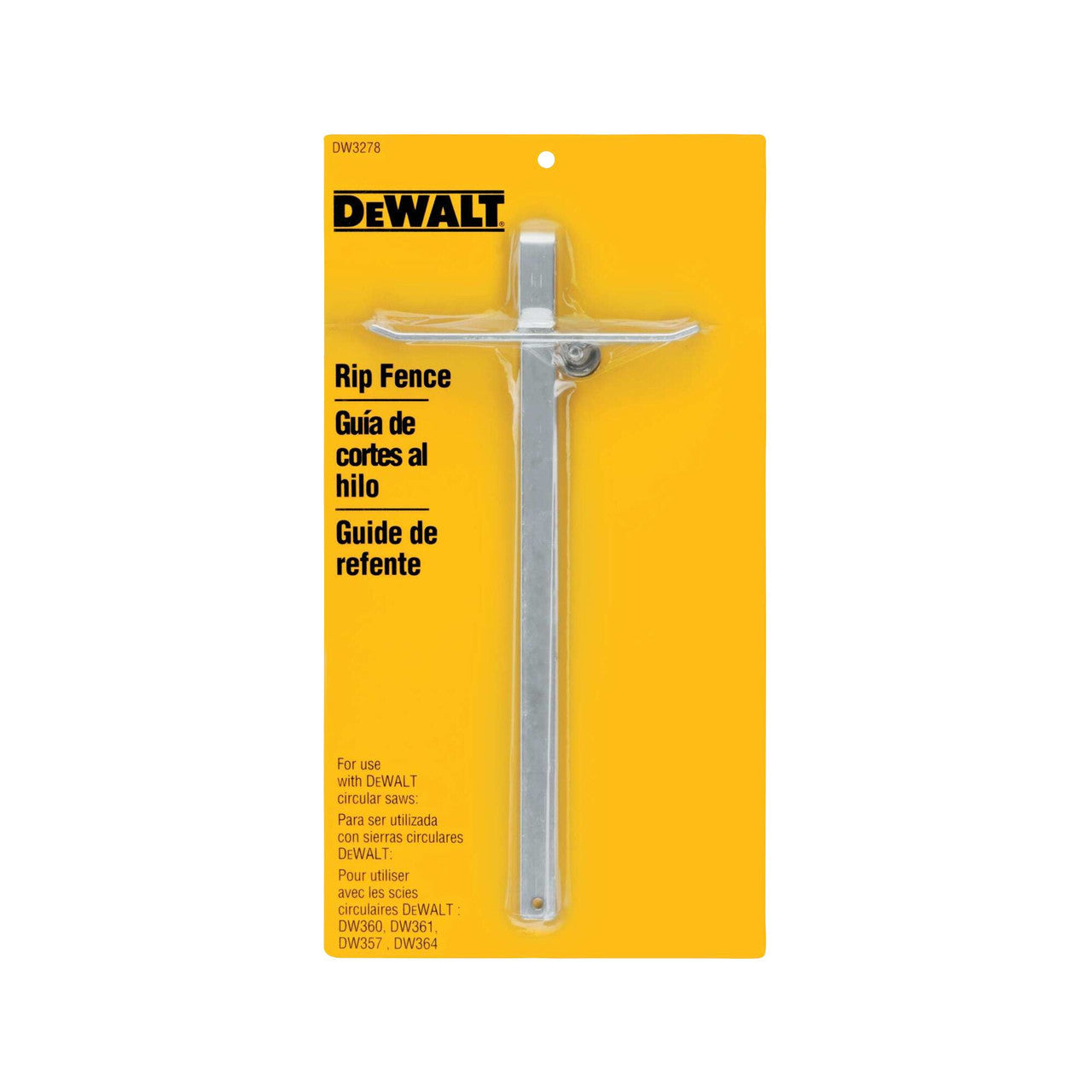 DeWalt DW3278 Circular Saw Rip Fence showing in packaging