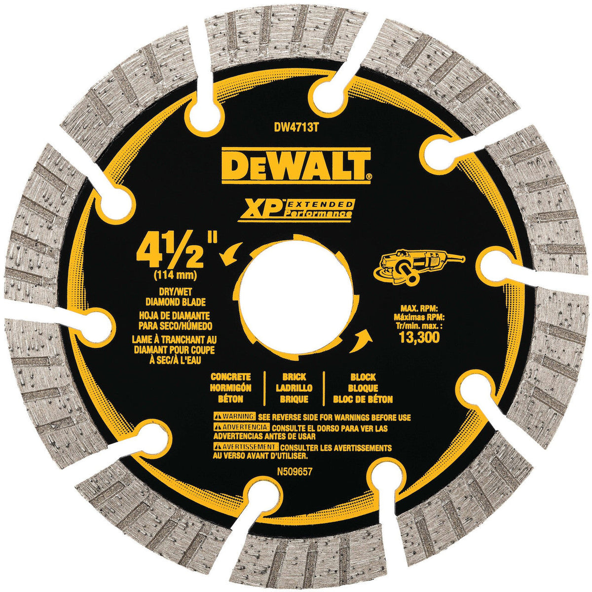 DeWalt DW4713T XP 4-1/2 inch Turbo Segmented Diamond Blade