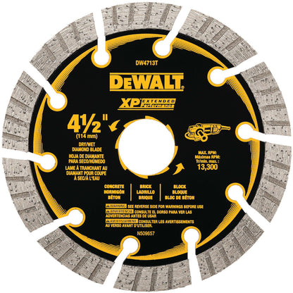 DeWalt DW4713T XP 4-1/2 inch Turbo Segmented Diamond Blade