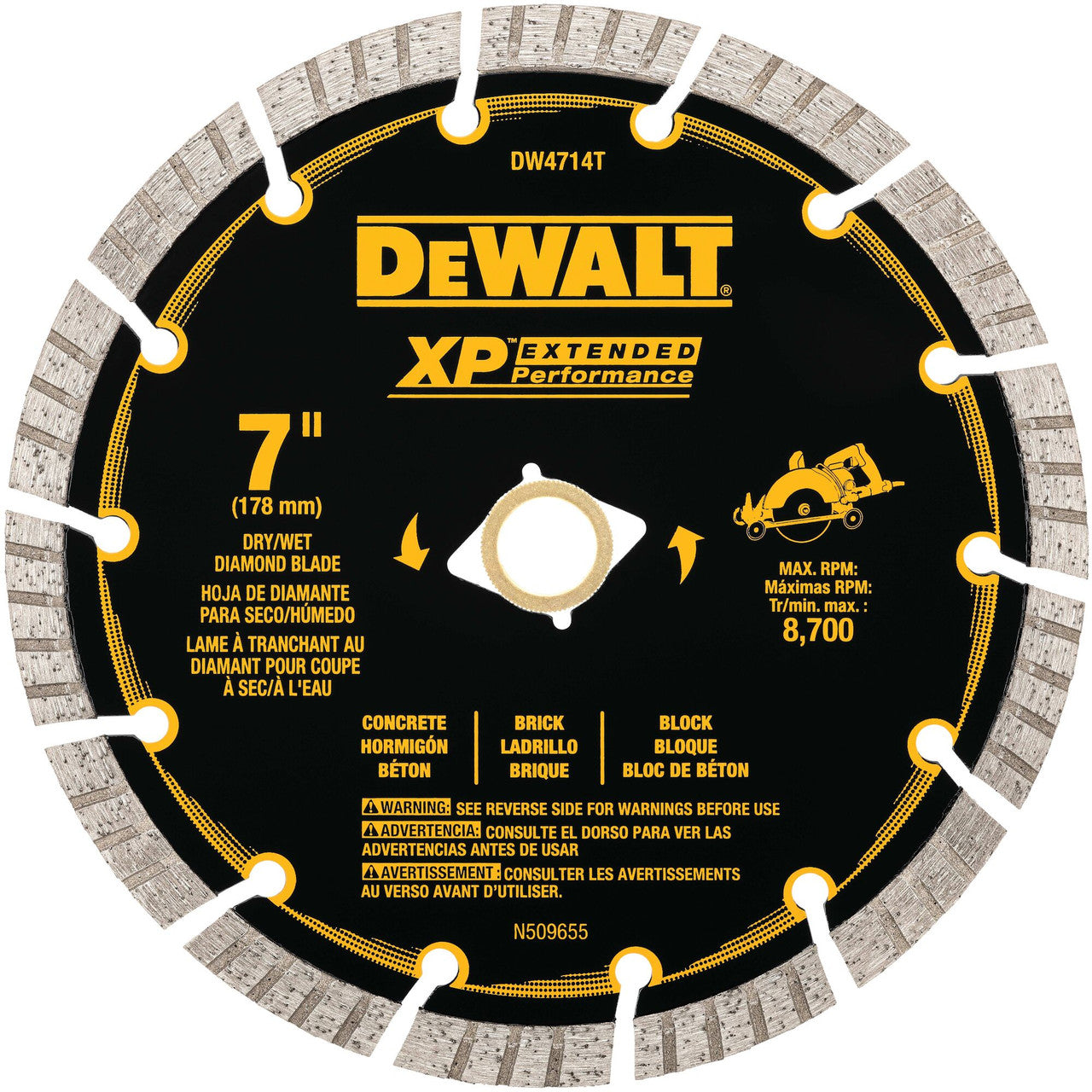 DeWalt DW4714T XP 7 inch Turbo Segmented Diamond Blade