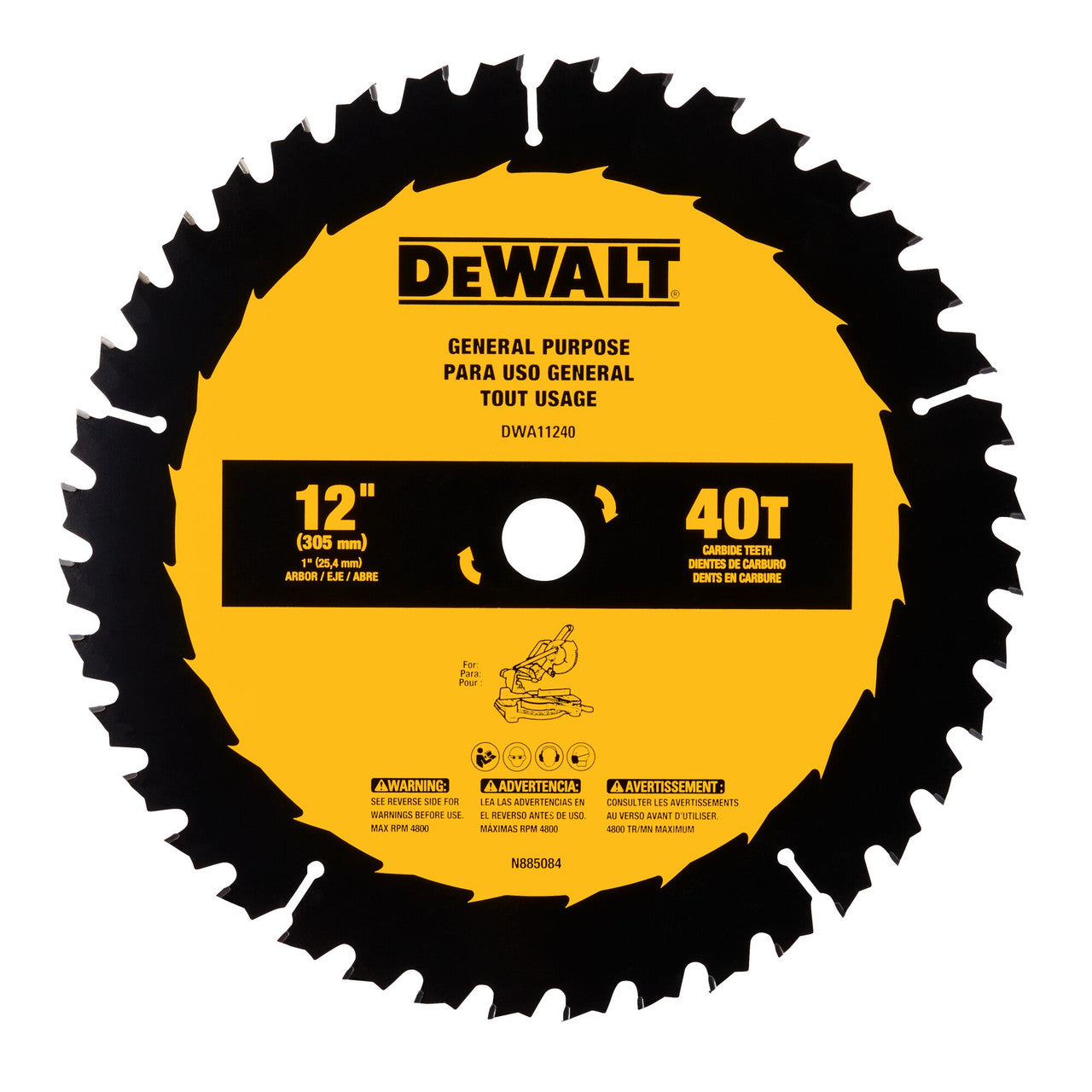 DeWalt DWA11240 12 inch x 40T General Purpose Circular Saw Blade