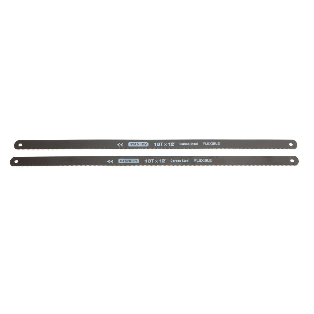 Stanley 12in x 18 TPI Carbon Steel Hacksaw Blades - 2pk