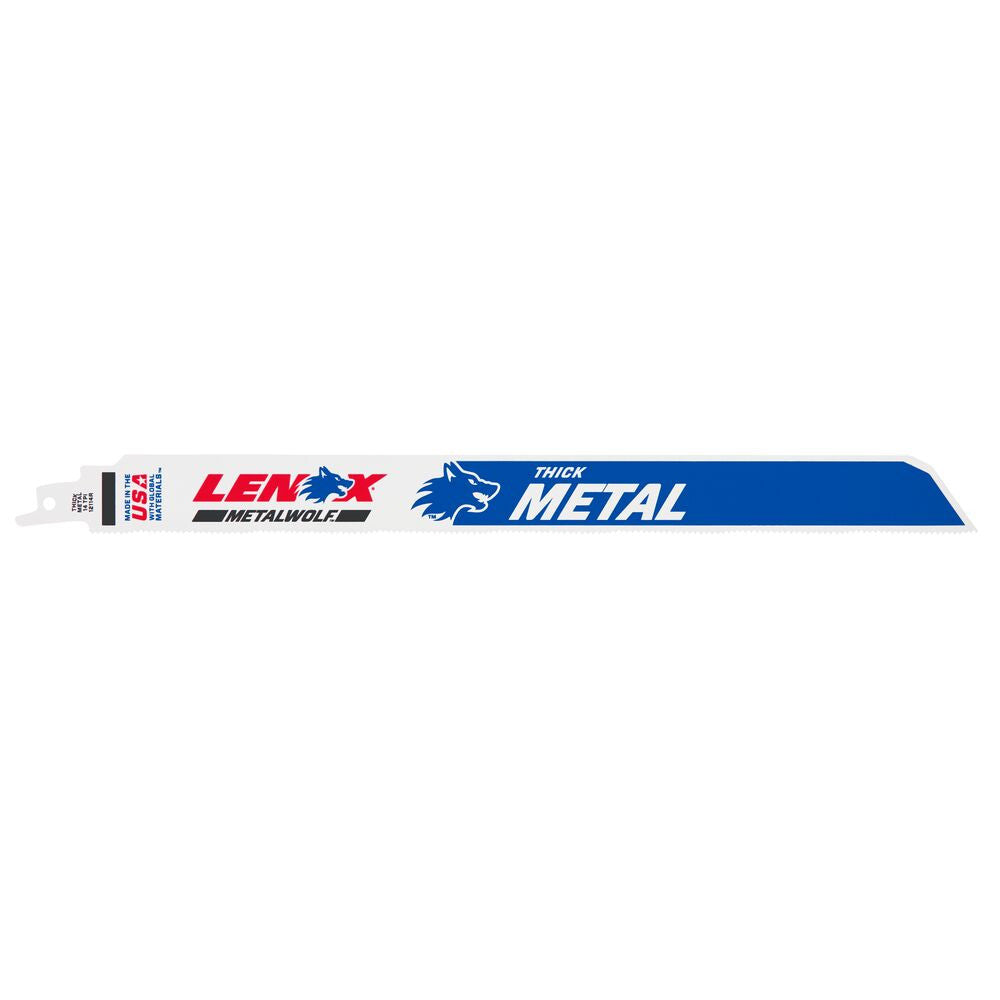 Lenox 2018412114R MetalWolf 12 inch x 1 inch x .042 inch 14 TPI Reciprocating Saw Blade for Thick Metal Cutting - 5pk