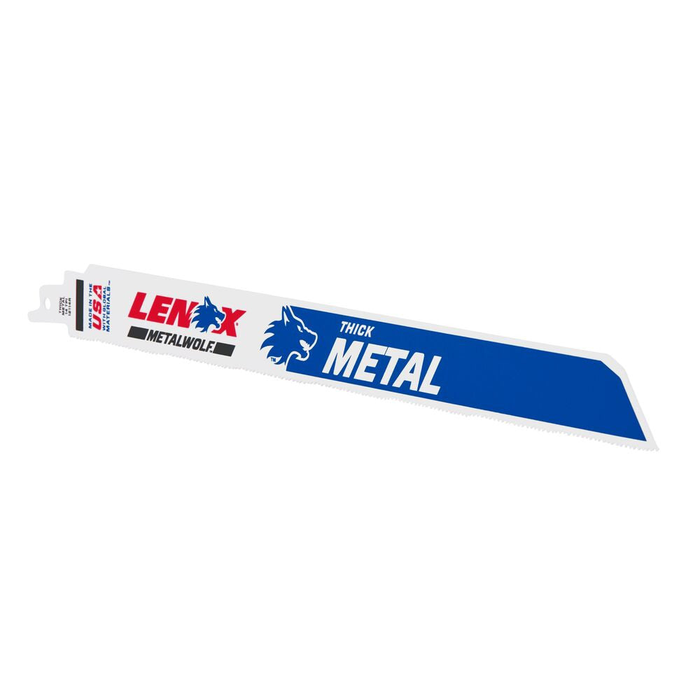 Lenox 2018412114R MetalWolf 12 inch x 1 inch x .042 inch 14 TPI Reciprocating Saw Blade for Thick Metal Cutting - 5pk