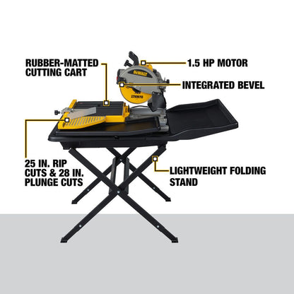 DeWalt D24000S-A 10 Inch Wet Tile Saw with Stand