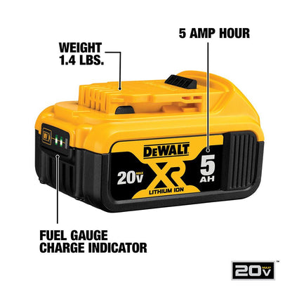 DeWalt DCB205C 20V MAX XR Premium 5.0 Ah Li-Ion Battery Starter Kit