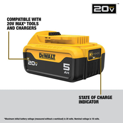 DeWalt DCB205C 20V MAX XR Premium 5.0 Ah Li-Ion Battery Starter Kit