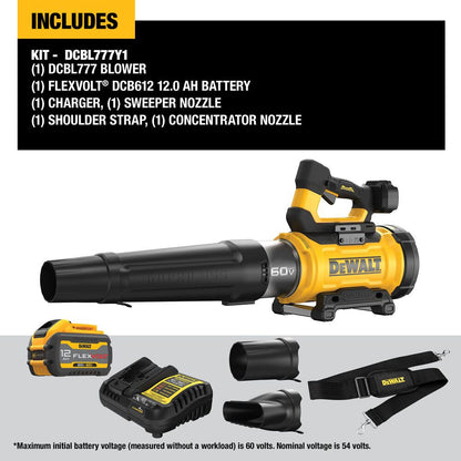 DeWalt DCBL777Y1 60V MAX Cordless Brushless Handheld Blower Kit