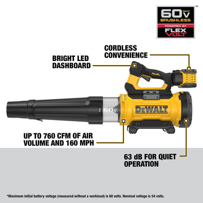 DeWalt DCBL777Y1 60V MAX Cordless Brushless Handheld Blower Kit