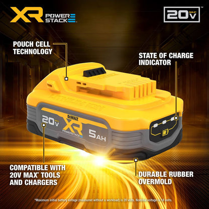 DeWalt DCBP520-2 20V MAX POWERSTACK 5.0 Ah Battery Packs - 2pk