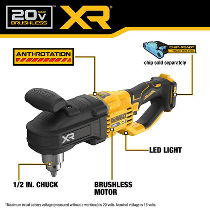 DeWalt DCD446B 20V MAX XR Cordless Brushless 1/2 Inch Quick-Change Compact Stud & Joist Drill (Tool Only)
