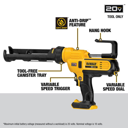 DeWalt DCE560B 20V 10oz / 300ml Adhesive Gun (Tool Only)
