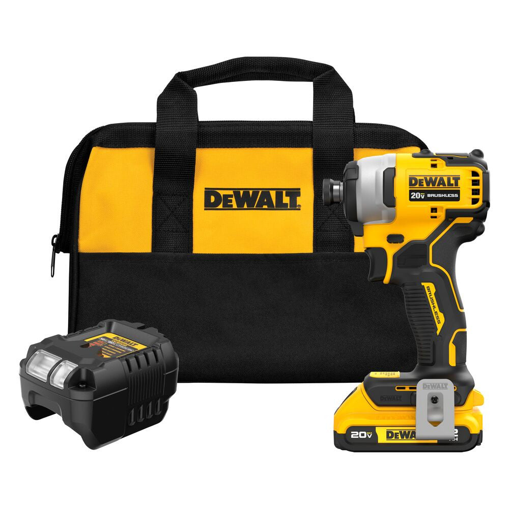 DeWalt DCF809D1 ATOMIC 20V MAX Cordless Brushless Compact 1/4 Inch Impact Driver Kit w/ 2.0 Ah Battery