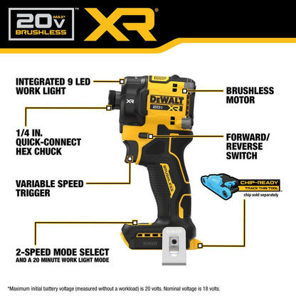 DeWalt DCF870B 20V MAX XR Cordless Brushless 1/4" Quiet Hydraulic Impact Driver (Tool Only)
