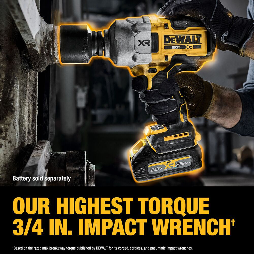 DeWalt DCF964B 20V MAX XR Cordless Brushless High Torque 3/4 Inch Impact Wrench with Hog Ring Anvil (Tool Only)