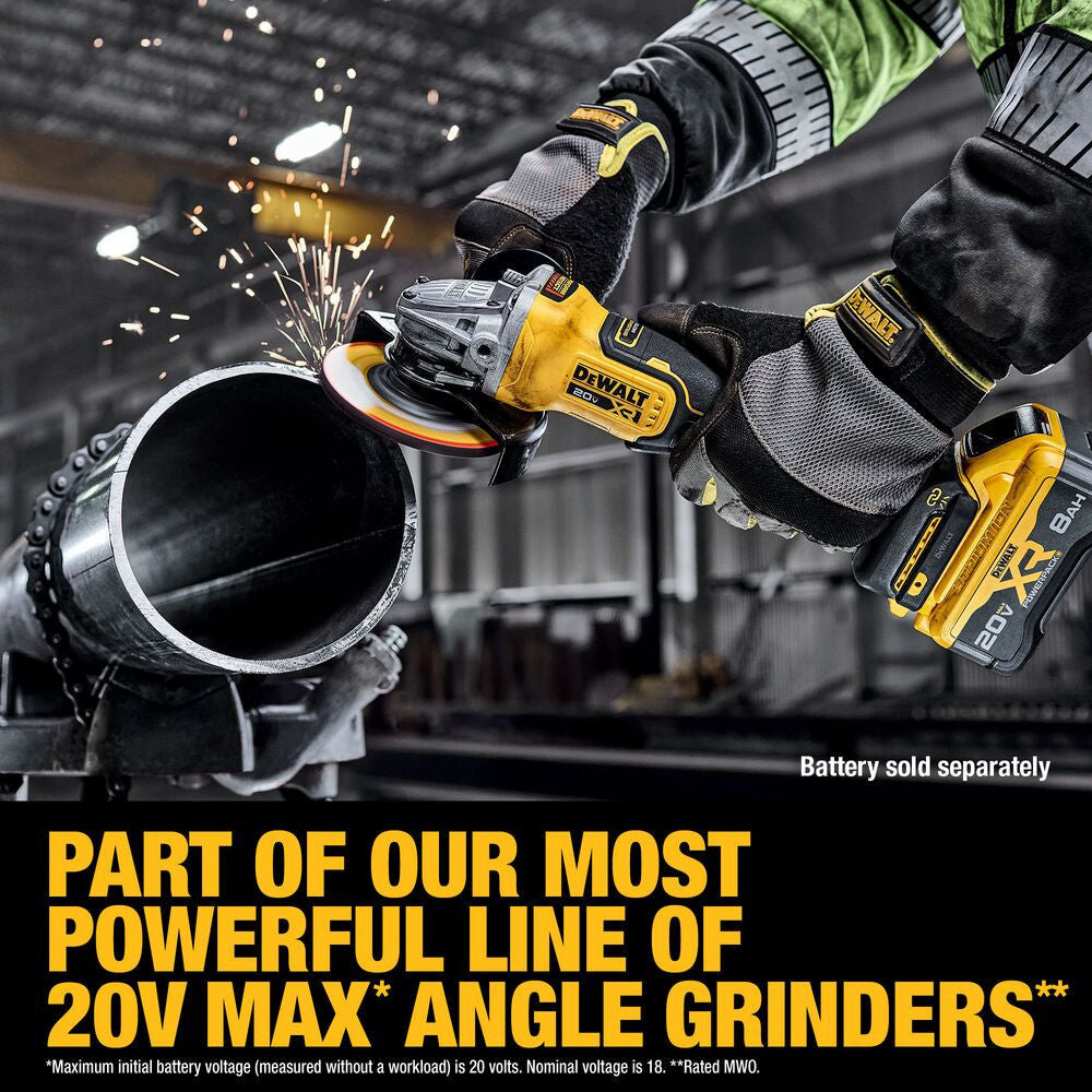 DeWalt DCG410VSB 20V MAX XR Cordless Brushless 4-1/2 Inch / 5 Inch Variable Speed Paddle Switch Angle Grinder (Tool Only)