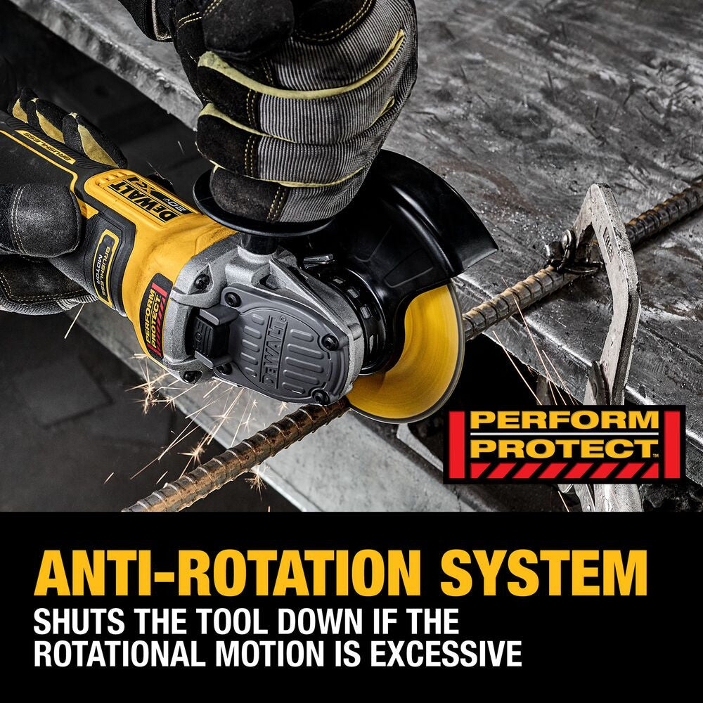 DeWalt DCG410B 20V MAX XR Cordless Brushless 4-1/2 Inch / 5 Inch Variable Speed Paddle Switch Angle Grinder (Tool Only)
