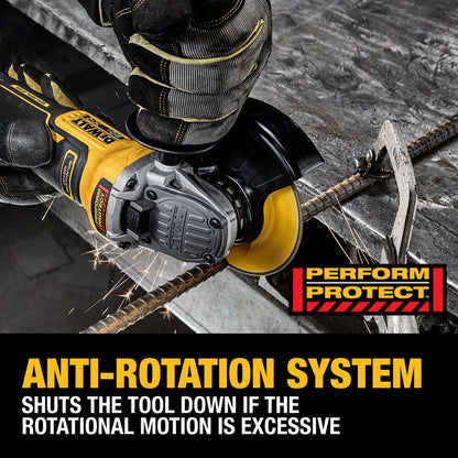 DeWalt DCG410B 20V MAX XR Cordless Brushless 4-1/2 Inch / 5 Inch Variable Speed Paddle Switch Angle Grinder (Tool Only)