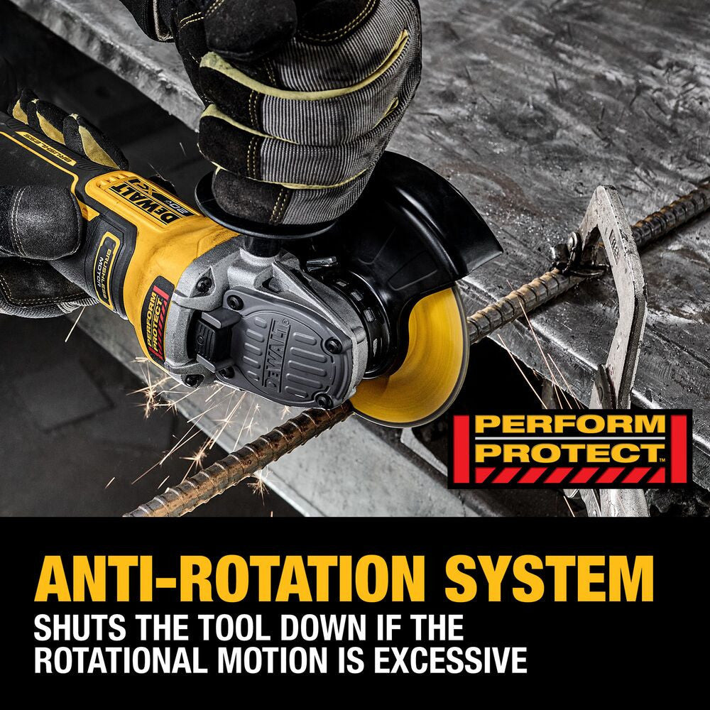 DeWalt DCG410VSB 20V MAX XR Cordless Brushless 4-1/2 Inch / 5 Inch Variable Speed Paddle Switch Angle Grinder (Tool Only)