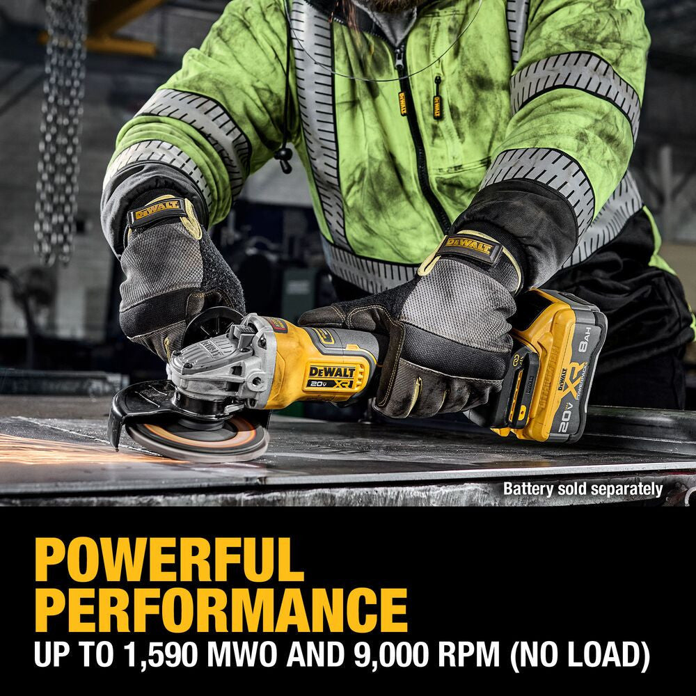 DeWalt DCG410VSB 20V MAX XR Cordless Brushless 4-1/2 Inch / 5 Inch Variable Speed Paddle Switch Angle Grinder (Tool Only)