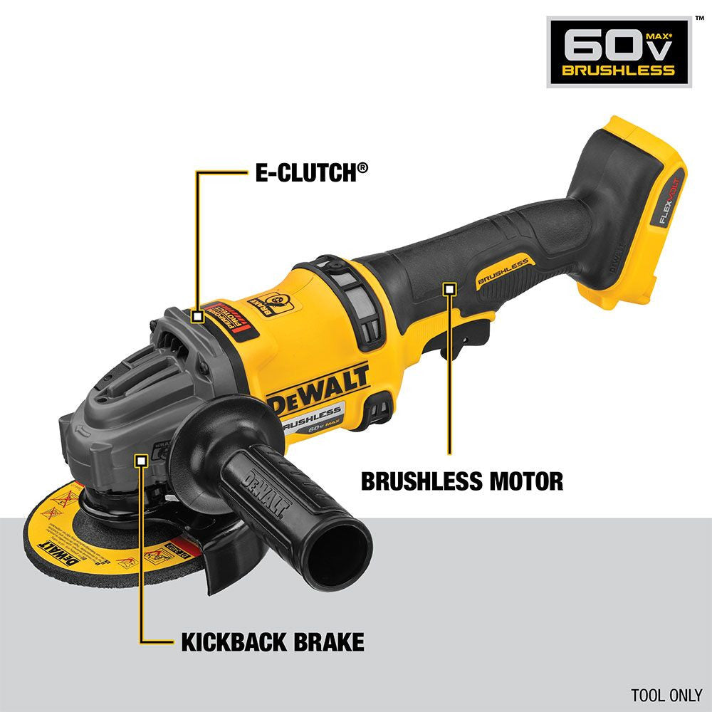 DeWalt DCG418B FLEXVOLT 60V MAX Brushless 4-1/2 inch - 6 inch Cordless Grinder with Kickback Brake (Tool Only)
