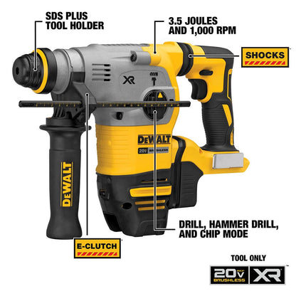 DeWalt DCH293B 20V MAX XR 1-1/8 inch Brushless Cordless SDS-Plus L-Shape Rotary Hammer (Tool Only)