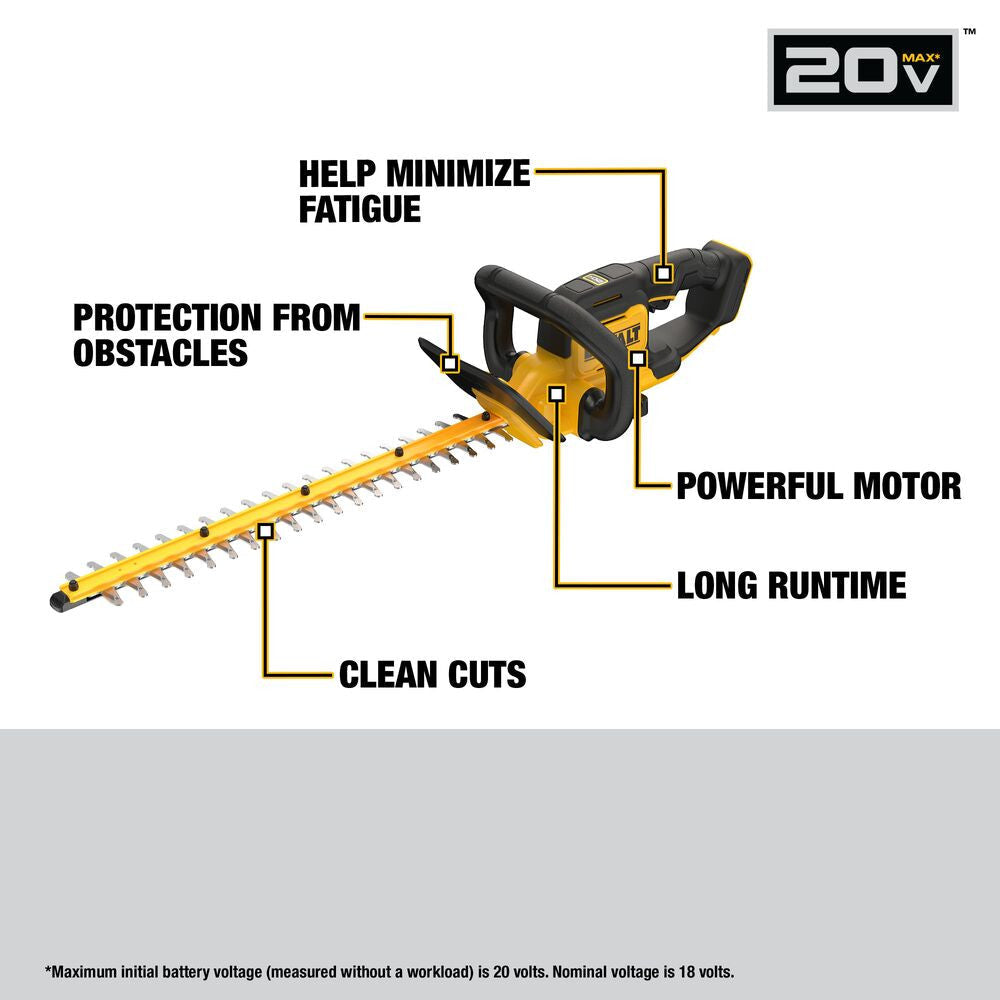 DeWalt DCHT821P1 20V MAX Cordless 22 Inch Hedge Trimmer Kit