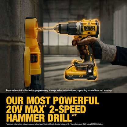DeWalt DCK250QQ2 20V MAX  XR 2-Tool Cordless Brushless 1/2 inch Hammer Drill/Driver & 1/4 inch 3-Speed Impact Driver Combo Kit