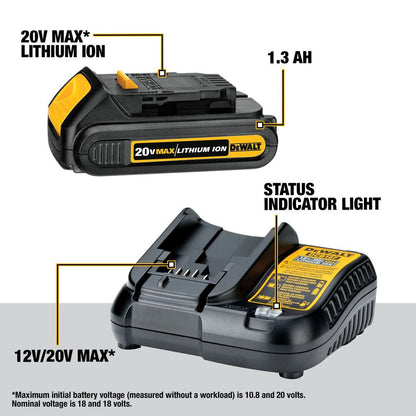 DeWalt DCK277D2 20V MAX 2-Tool Cordless Compact Brushless 1/2 inch Drill/Driver & 1/4 inch Impact Driver Combo Kit