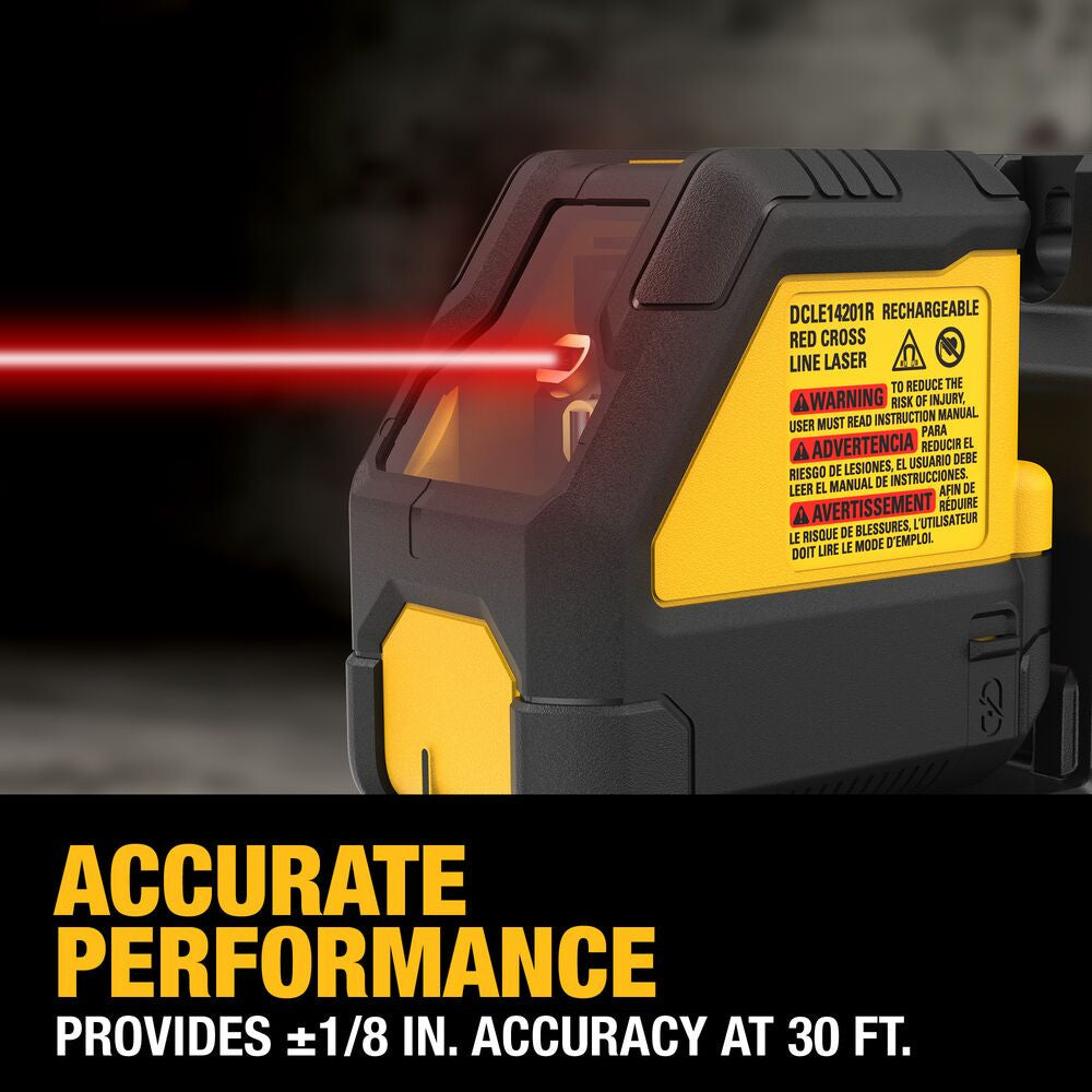DeWalt DCLE14201RB USB Rechargeable Red Cross Line Laser Kit