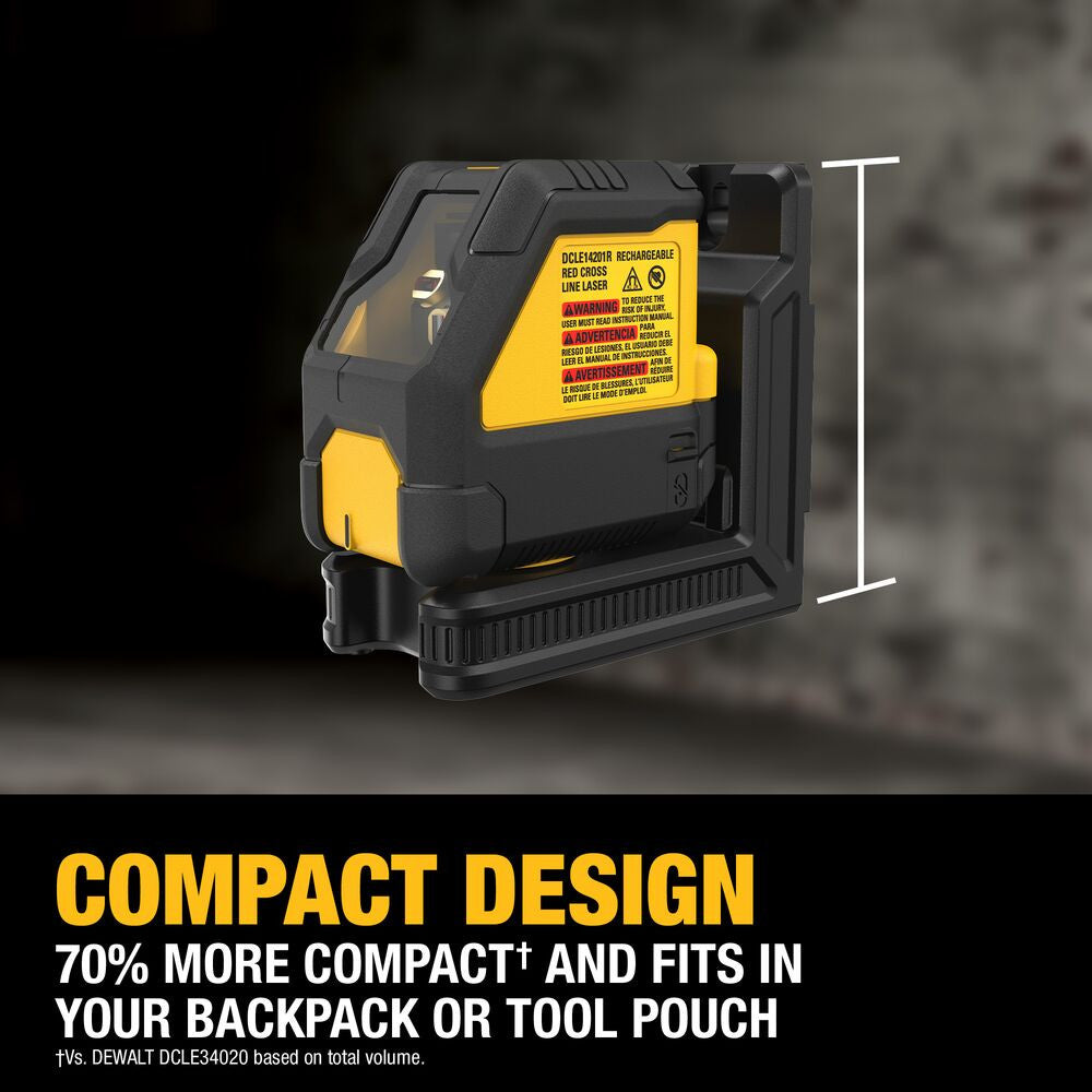 DeWalt DCLE14201RB USB Rechargeable Red Cross Line Laser Kit