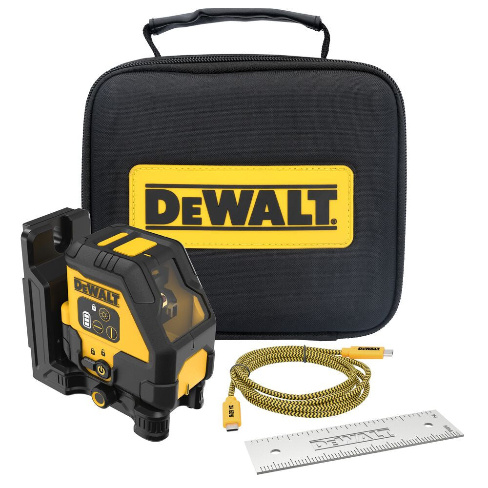 DeWalt DCLE14201RB USB Rechargeable Red Cross Line Laser Kit