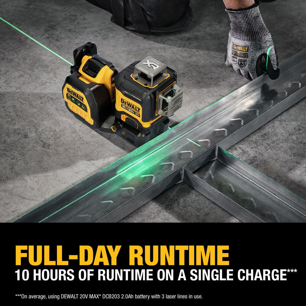 DeWalt DCLE34033D1 20V MAX 3 x 360 Degree High Precision Green Line Laser Kit